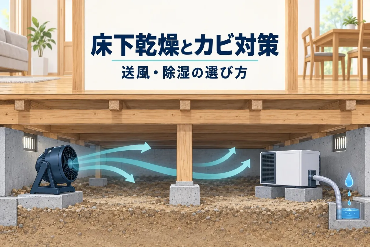福岡の床下乾燥｜サーキュレーターと除湿器の違い・カビ対策